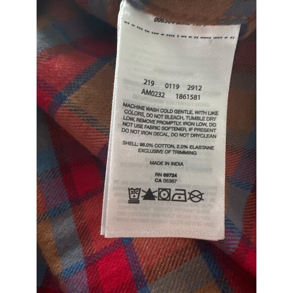 Columbia Flannel Button Up Shirt Red & Blue Plaid Cotton Regular Fit Size XXL - Picture 5 of 5